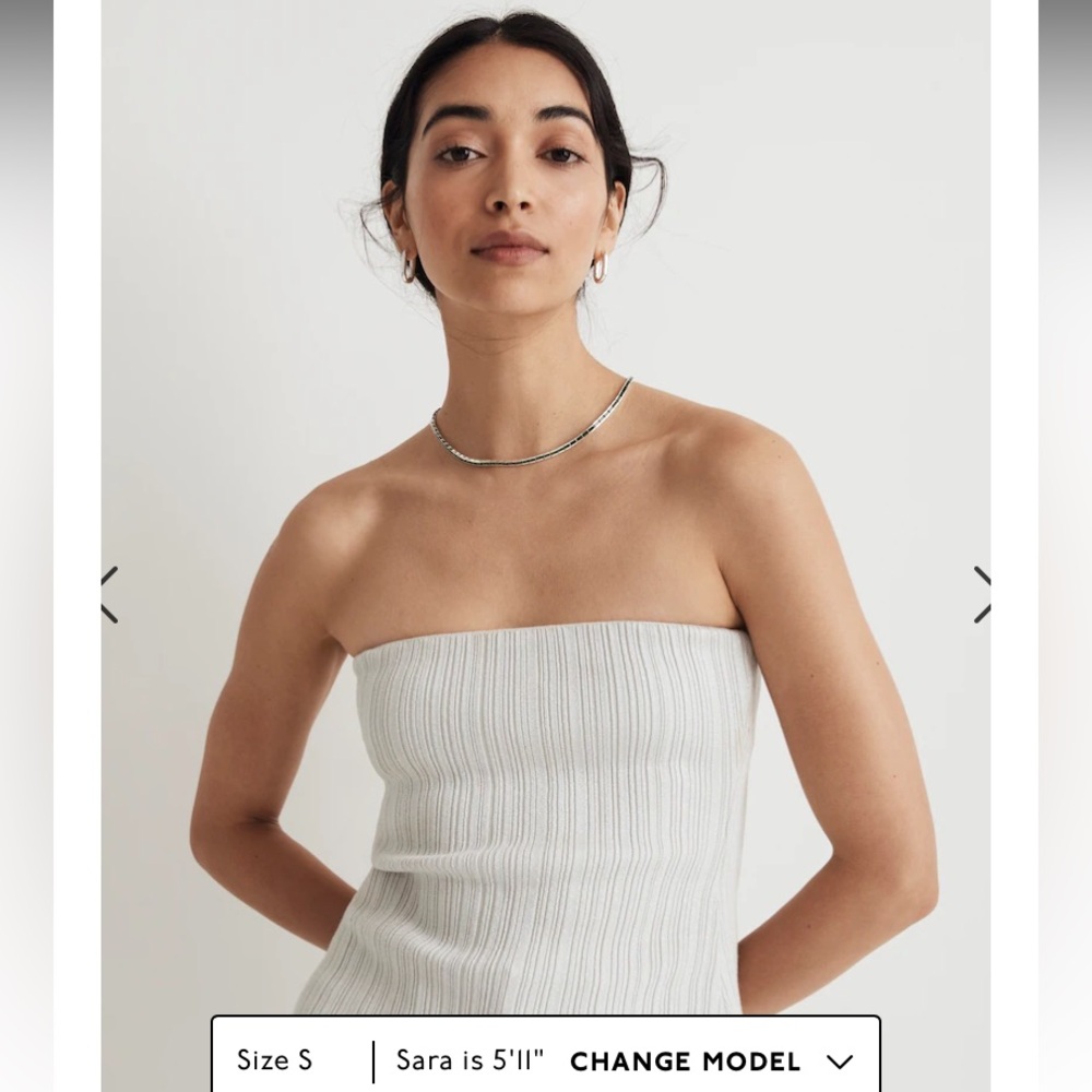 Madewell x Aimee Song Ribbed Shimmer Tube Top
